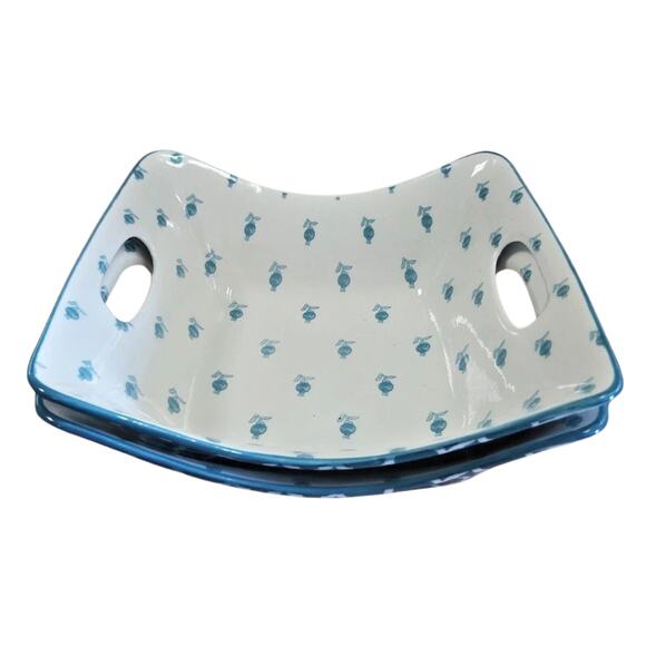 Certified Intl Bronson Pinchot Home White Square Serving Bowls Set/2 - Picture 4 of 5